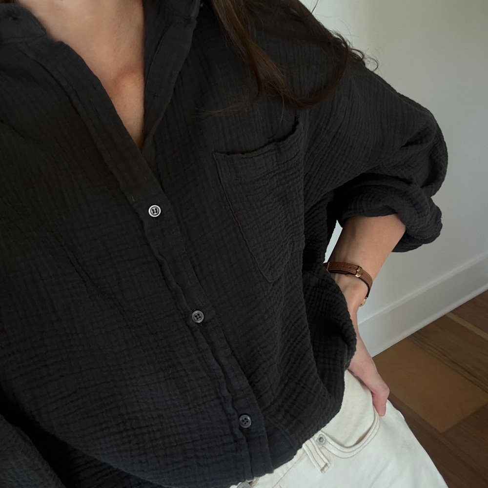 Women's Black Button Down Shirt